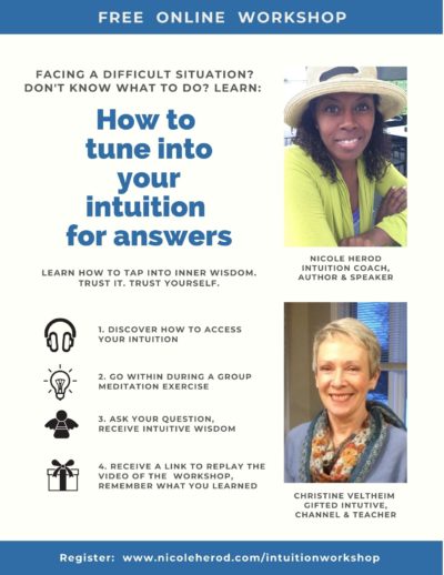 Online JPG flyer - How to tune into your intuition for answers